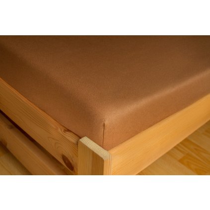 Prostěradlo Jersey 180x200 Sytě hnědá 100% bavlna