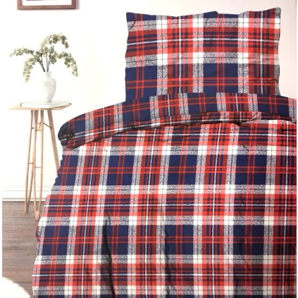 Flanel povlečeni 140x200 modre vinove