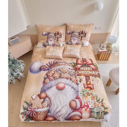 7 dílné Vánoční povlečení Skřítek Perníček