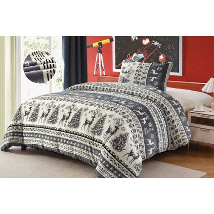 Povlečení mikroplyš Skandi šedá