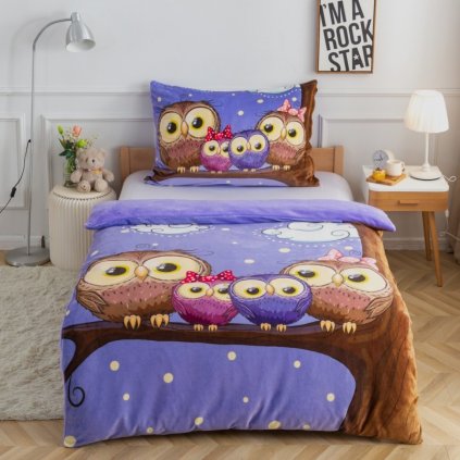 povleceni apex mikroplys flanel sovy 2