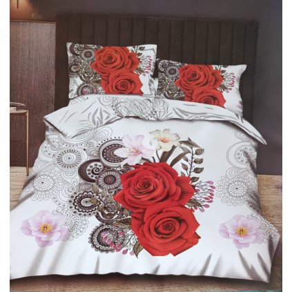 4dílné povlečení 3D Růže a Lilie Mandala