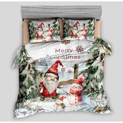 3-dílné Vánoční povlečení Zimní radovánky