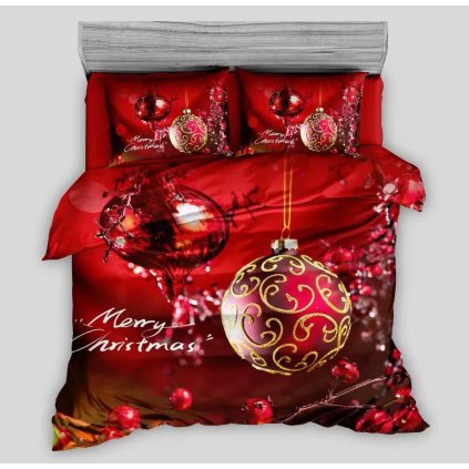7-dílné Vánoční povlečení Elegance v červené