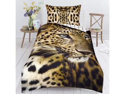 Aaryans bavlněné povlečení LEOPARD FACE 3D 140x200/70x90cm