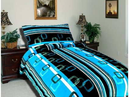 Aaryans Povlečení z mikroflanelu VELVET modrý,140X200/70X90cm