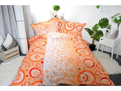 Bavlněné povlečení DESIRE - oranžové,140 x 200/ 70x90