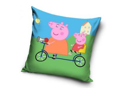 Dětský polštářek Prasátko Peppa Na kole