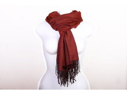Dámský šál tmavě cihlový