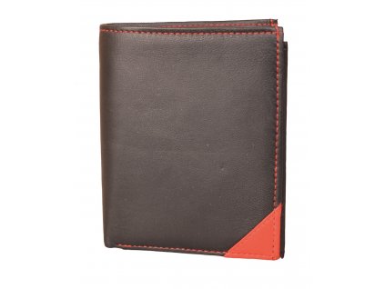 Kožená peněženka 103 NC C černá s červeným rohem