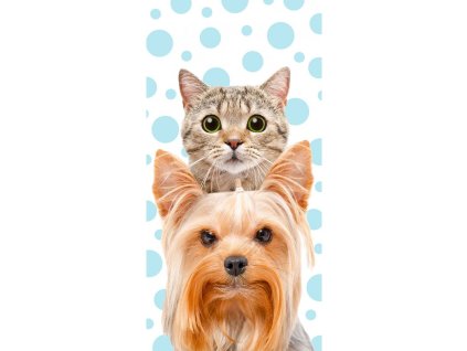 cat dog beach towel 140 x 70 cm multi