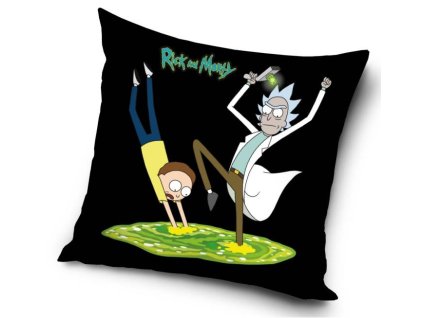 Dětský polštářek Rick a Morty Brána do 3. dimenze, 40x40 cm