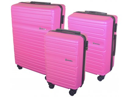 Sada 3 skořepinových kufrů JB 2066 růžová