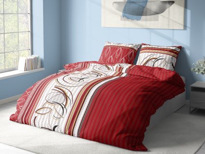 Aaryans krepové povlečení Floretta červené 140x200/70x90cm