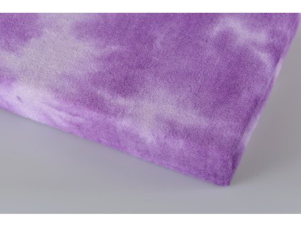 Batikované prostěradlo froté fialové (Rozměry 90 x 200 cm)