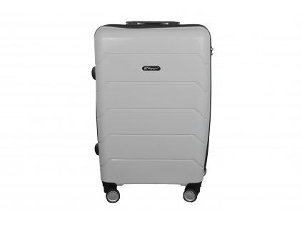 Skořepinový kufr PP01 bílý silvery white front
