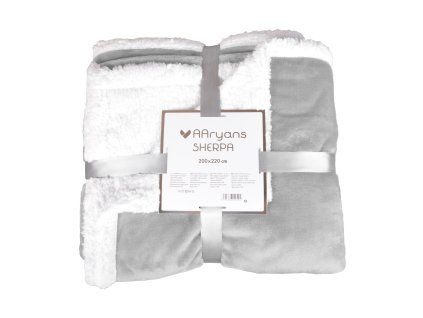 Deka s beránkem Sherpa světle šedá 200x220 cm