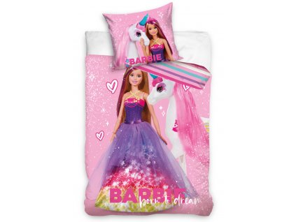 Dětské povlečení Barbie Princezna a jednorožec 140x200/70x90cm 1