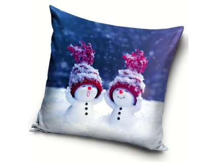 Vánoční polštářek Malí sněhuláci 40x40 cm