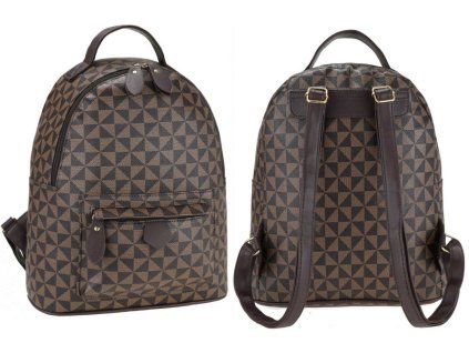Dámský batoh JBFB 319 hnědý potisk