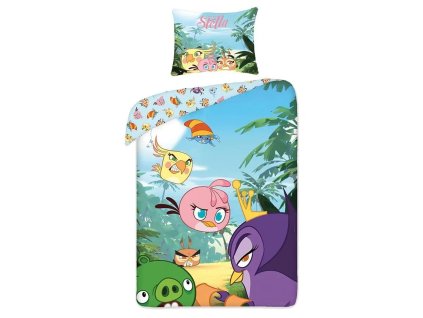 Bavlněné povlečení Angry Birds Stella 160x200/70x80 cm