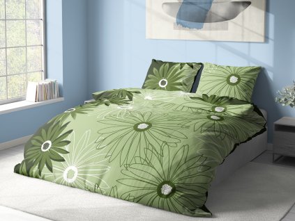 Aaryans bavlněné povlečení Svěží ráno zelené 140x200/70x90 cm