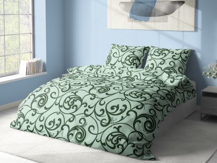 Aaryans bavlněné povlečení Ornament zelená 140x200/70x90 cm