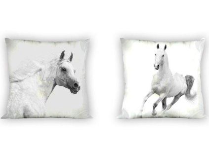 Polštář - Bílý kůň 40x40cm