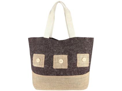 Dámská plážová taška KNOFLÍK ČERNÁ