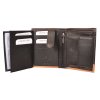 Kožená peněženka 104 NC S černá se sv.hnědým pruhem