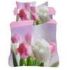 FLORI bavlna Povlečení 3D Tulipány 200x220/70x80