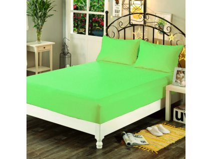 Aaryans Bavlněné napínající prostěradlo Zelená (Rozměry 180x200 cm, Gramáž 190 g/m2)