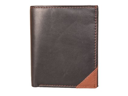 Kožená peněženka 104 NC C černá se sv.hnědým rohem