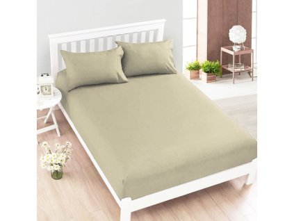 Aaryans Froté prestieradlo tmavšie béžové 90x200 cm