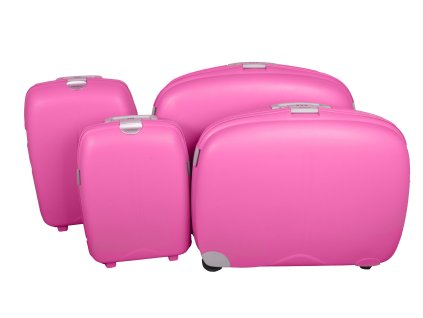 Sada 4 skořepinových kufrů DL 507 drk pink all