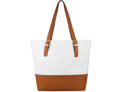 Shopper kabelka JBFB 263 BÍLÁ/HNĚDÁ