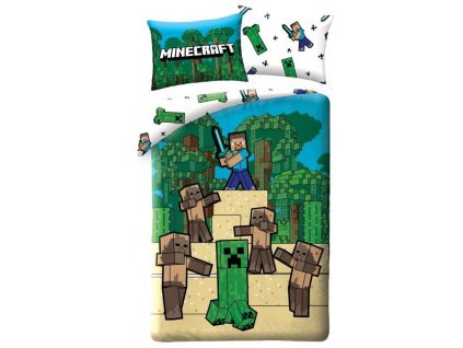 Dětské povlečení Minecraft Creeper a Steve