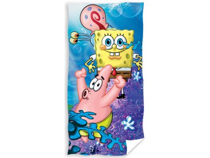 Dětská osuška Sponge Bob Hrátky s Garrym 70x140 cm