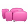 Sada 4 skořepinových kufrů DL 507 drk pink all
