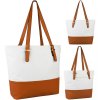 Shopper kabelka JBFB 263 BÍLÁ/HNĚDÁ