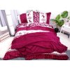 Aaryans vianočné obliečky mikroplyš Sobi vínové 140x200/70x90cm