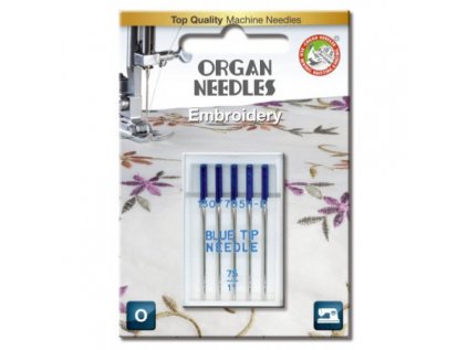 Ihly ORGAN vyšívacie modré BLUE TIP (5x75)