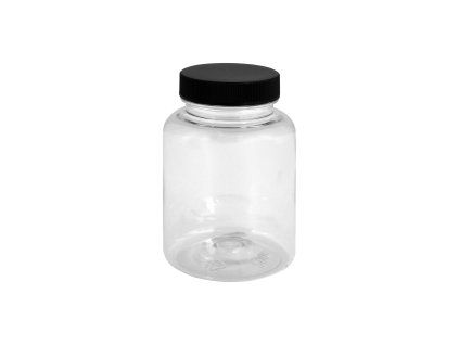 Flasche mit Dichtung schwarzer Deckel 250ml