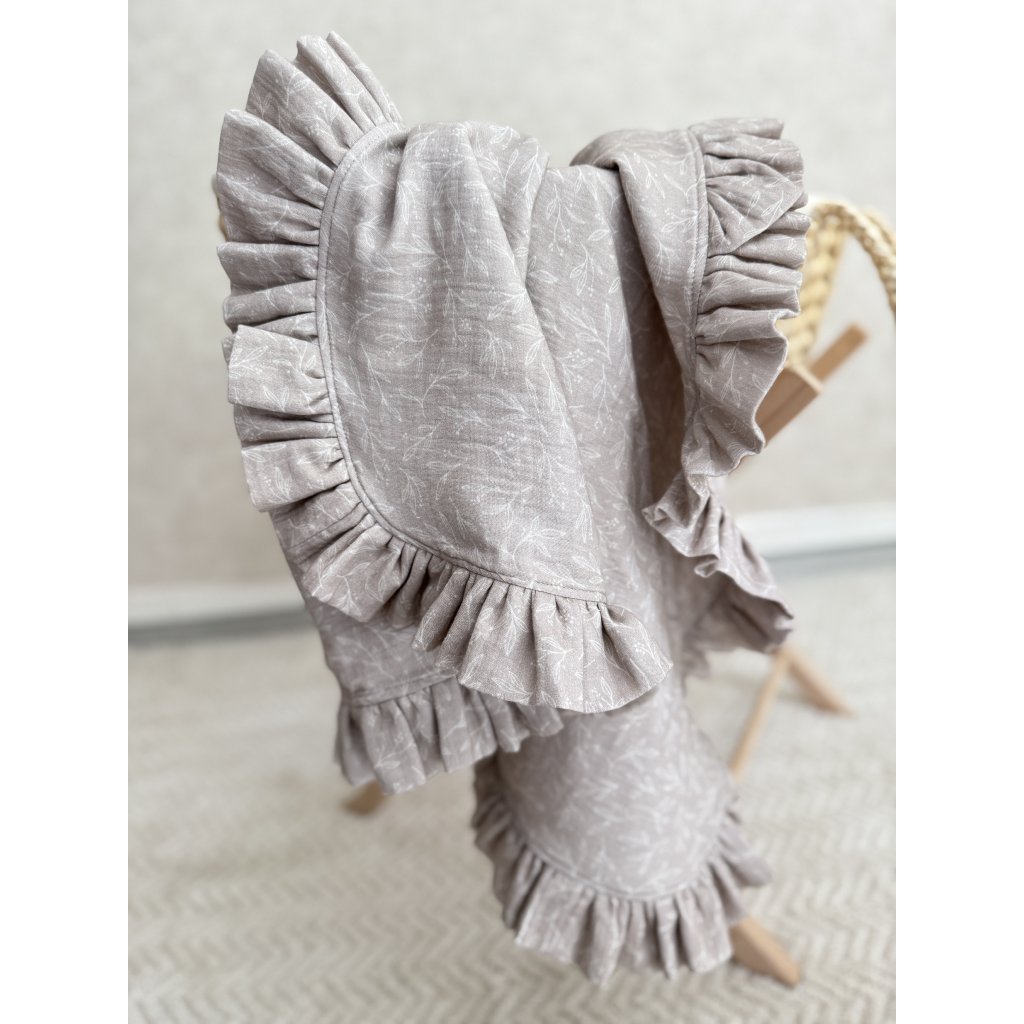 5884 muselinova deka s volanom vintage