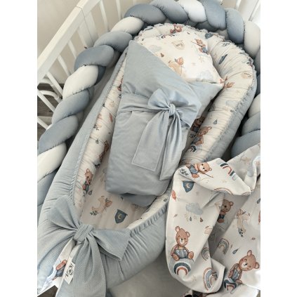 1543 3 set do postielky 3v1 modry medvedik