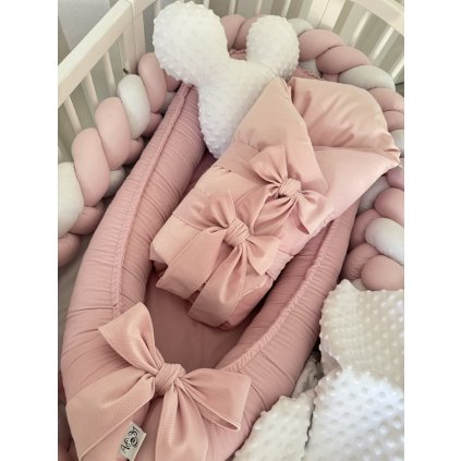 1645 1 set do postielky 4v1 svetloruzovy velvet basic