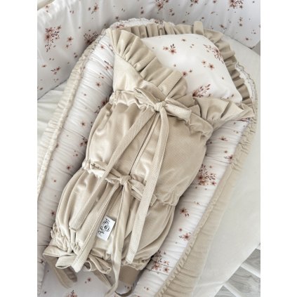 Zavinovačka pre bábätko - Tiny flowers (Farba velvet látky 2 V1 - Svetloružová)