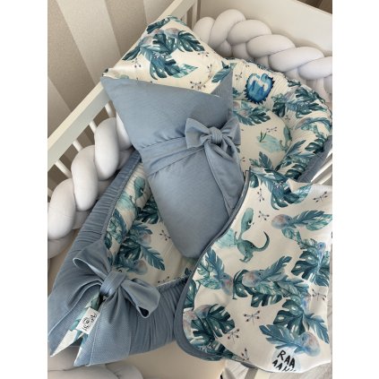 2059 2 set do postielky modry dino