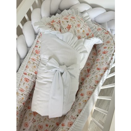 Zavinovačka pre bábätko - Kvietky (Farba velvet látky 2 V1 - Svetloružová)