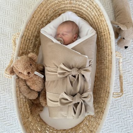 Rýchlozavinovačka páperová - Tmavá béžová s bielou